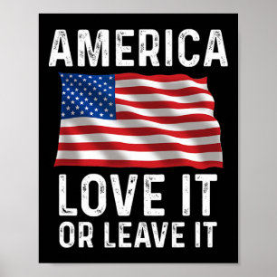 Liebe es oder verlasse es Patriotische amerikanisc Poster