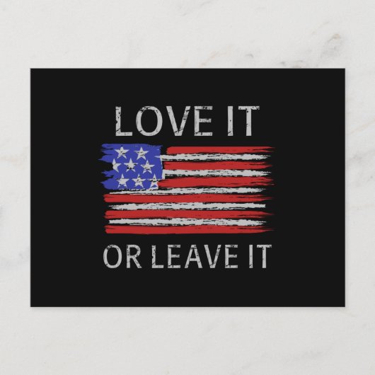 Liebe es oder verlasse es USA-Flagge Postkarte (Vorderseite)