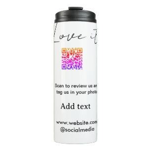 Liebe es scan QR Bewertung Social Media Foto teile Thermosbecher