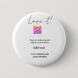 Liebe es scan QR Bewertung soziale Medien Foto tei Button