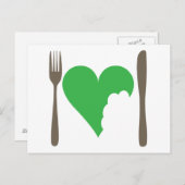 Liebe Essen, Liebe Herz Liebe veggie Postkarte (Vorne/Hinten)