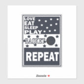 Liebe essen Schlaf Basketball wiederholen Aufkleber (Blatt)