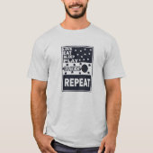 Liebe essen Schlaf Basketball wiederholen T-Shirt (Vorderseite)