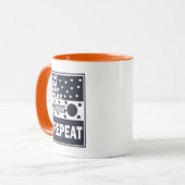 Liebe essen Schlaf Basketball wiederholen Tasse (Vorderseite Links)