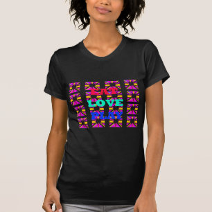 Liebe Essen Spielen Farbige Pop-Art Inspirierendes T-Shirt