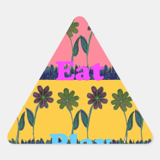Liebe Essen Spielkunst Printwerbung Dreieckiger Aufkleber (Vorderseite)