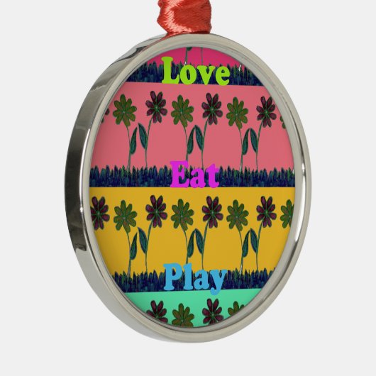 Liebe Essen Spielkunst Printwerbung Silbernes Ornament (Rechts)