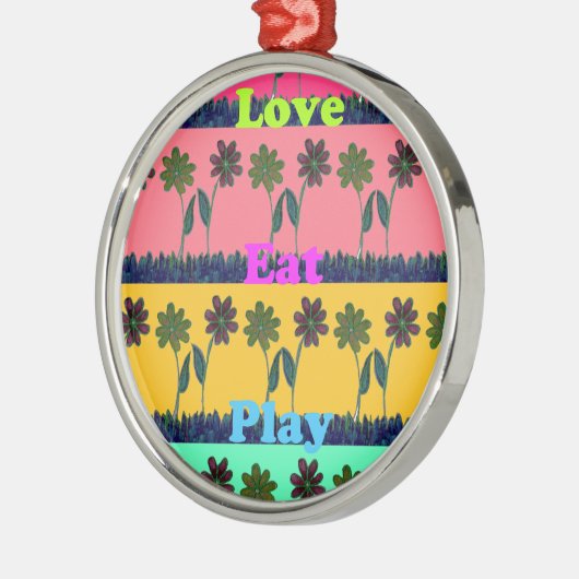 Liebe Essen Spielkunst Printwerbung Silbernes Ornament (Links)