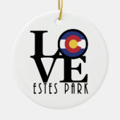 LIEBE Estes Park Colorado Keramik Ornament (Vorne)