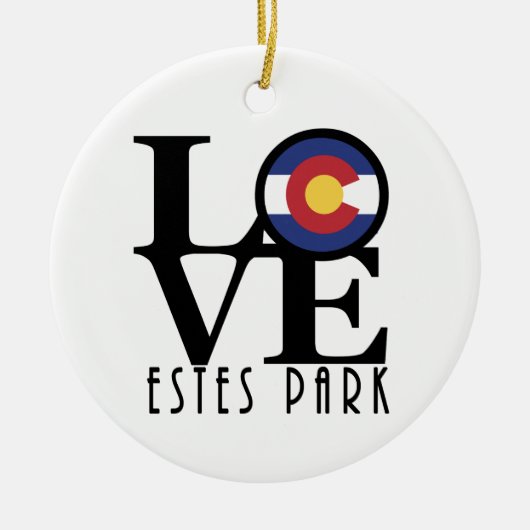 LIEBE Estes Park Colorado Keramik Ornament (Vorne)