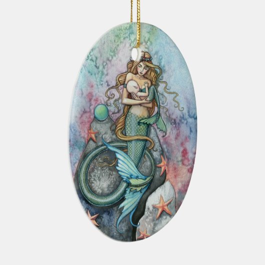 Liebe Eternal Mermaid Mutter und Baby Ornament (Rechts)