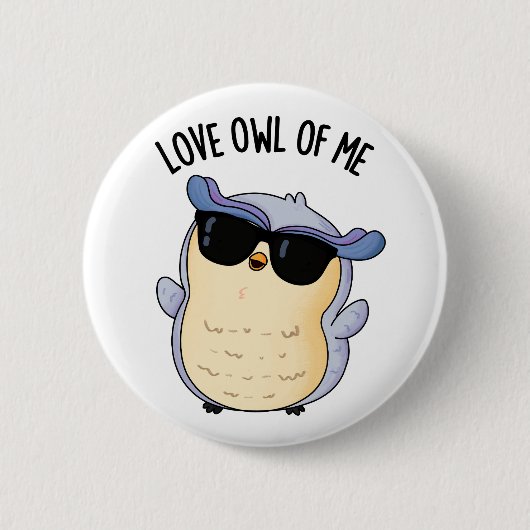 Liebe Eule Von Mir Lustiger Vogel-Wortspiel Button (Vorderseite)
