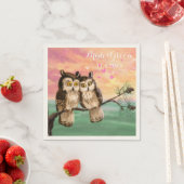 Liebe Eulen Rosa Serviette (Beispiel)