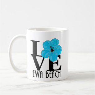 LIEBE Ewa Beach Blue Hibiskus 11oz Kaffeetasse