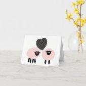 "Liebe Ewe 2", Whimsical Notecard Karte (Gelbe Blume)
