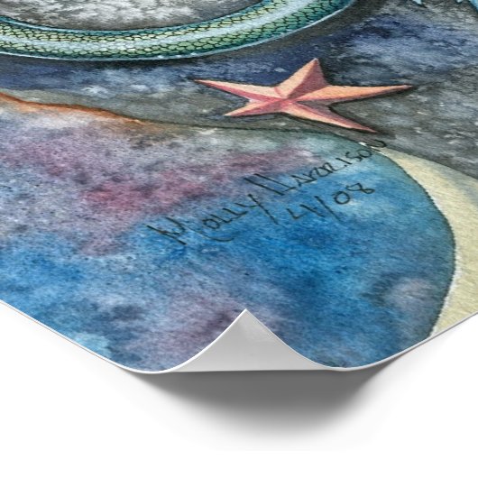 Liebe Ewige Meerjungfrau und Babyposter Poster (Ecke)