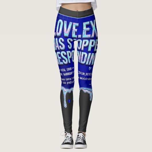 Liebe Exe Bluescreen des Todes Y2K Tech Lustiger C Leggings (Vorderseite)