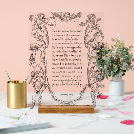 Liebe Expression Line Art Viktorianisch einfach Acrylschild (Hochzeit)