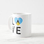 Liebe - Fahne von Saint Lucia Kaffeetasse (Vorderseite Links)