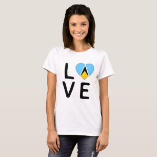 Liebe - Fahne von Saint Lucia T-Shirt