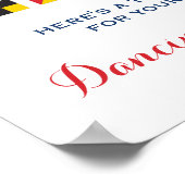 Liebe-Fahnen-Tanzfüßiger-Zeichen Poster (Ecke)