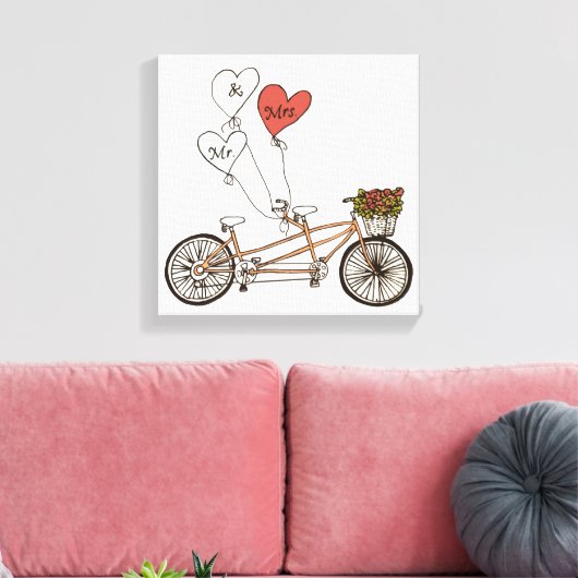 Liebe Fahrrad Mr. & Mrs. gepackte Leinwand (Insitu (Wohnzimmer))