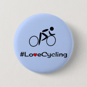 Liebe Fahrradunterschrift blau Button (Vorderseite)