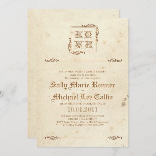 LIEBE - Fairytale Storybook Einladung (Vorne/Hinten)