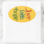 LIEBE FAITH HOFFE OVALER AUFKLEBER (Tasche)