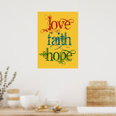 LIEBE FAITH HOFFE POSTER (Küche)