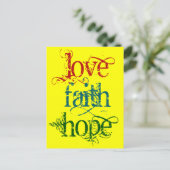 LIEBE FAITH HOFFE POSTKARTE (Stehend Vorderseite)