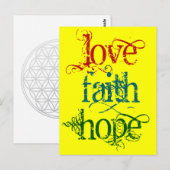 LIEBE FAITH HOFFE POSTKARTE (Vorne/Hinten)