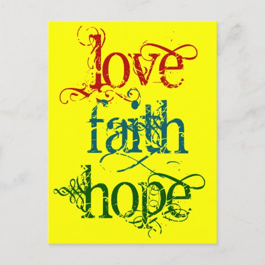 LIEBE FAITH HOFFE POSTKARTE (Vorderseite)