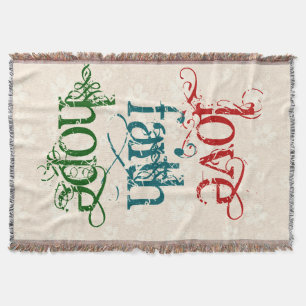 LIEBE FAITH HOPE + Ihre Hintergrundfarbe Decke