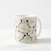 Liebe Faith Hope Joy Dream Peace in Linen Kaffeetasse (VorderseiteRechts)