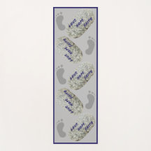 Liebe Faith Hope White Stones Footprints Yoga Mat