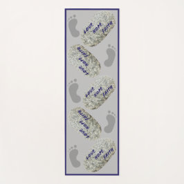 Liebe Faith Hope White Stones Footprints Yoga Mat Yogamatte