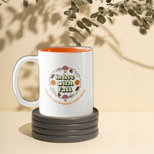 Liebe Fall Erntedank Familiennamen anpassen Zweifarbige Tasse