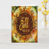 Liebe Fall Hübsche Blätter der Blüte Inspirivität Karte (Gelbe Blume)