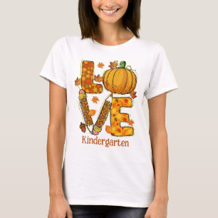 LIEBE Fall Teacher Shirt, Herbstlaub, Tierdruck T-Shirt