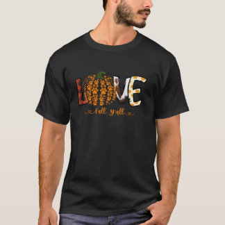 Liebe Fall Y alle Pumpkin Dog Pfow Herbst Falli dr T-Shirt
