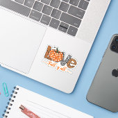 LIEBE Fall Y'all Leopard Print Pumpkin Trendy Aut Aufkleber (Laptop mit iPhone)