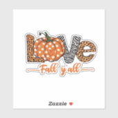 LIEBE Fall Y'all Leopard Print Pumpkin Trendy Aut Aufkleber (Blatt)