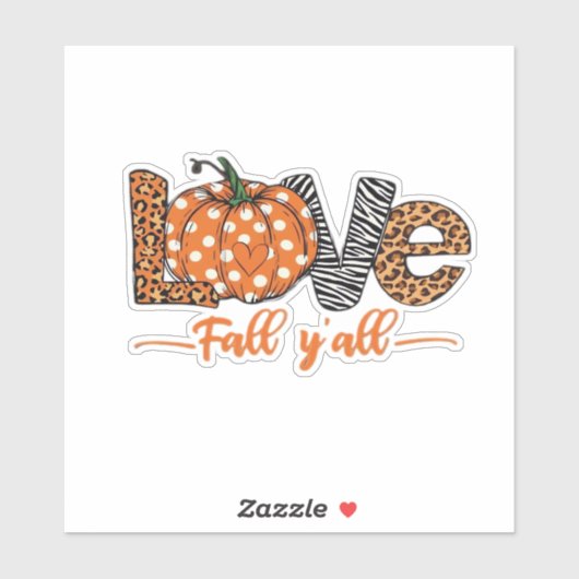 LIEBE Fall Y'all Leopard Print Pumpkin Trendy Aut Aufkleber (Blatt)
