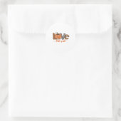 LIEBE Fall Y'all Leopard Print Pumpkin Trendy Aut Runder Aufkleber (Tasche)