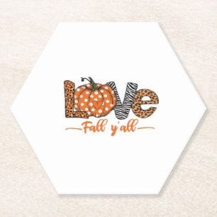 LIEBE Fall Y'all Leopard Print Pumpkin Trendy Aut Untersetzer
