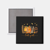 Liebe Fall Y'all Pumpkin Leopard Herbstlaub Danke Magnet (Vorderseite/Rückseite)