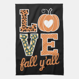 Liebe fällt euch allen Leopardenprint Herbst Thank Geschirrtuch