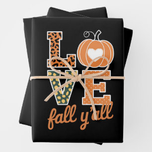 Liebe fällt Euch Leopardendruck fällt Thanksgiving Geschenkpapier Set