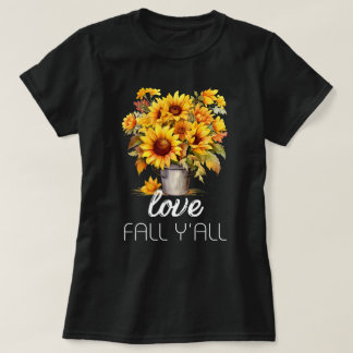 Liebe fällt Y'all | Herbstleaves | Niedlicher Fall T-Shirt